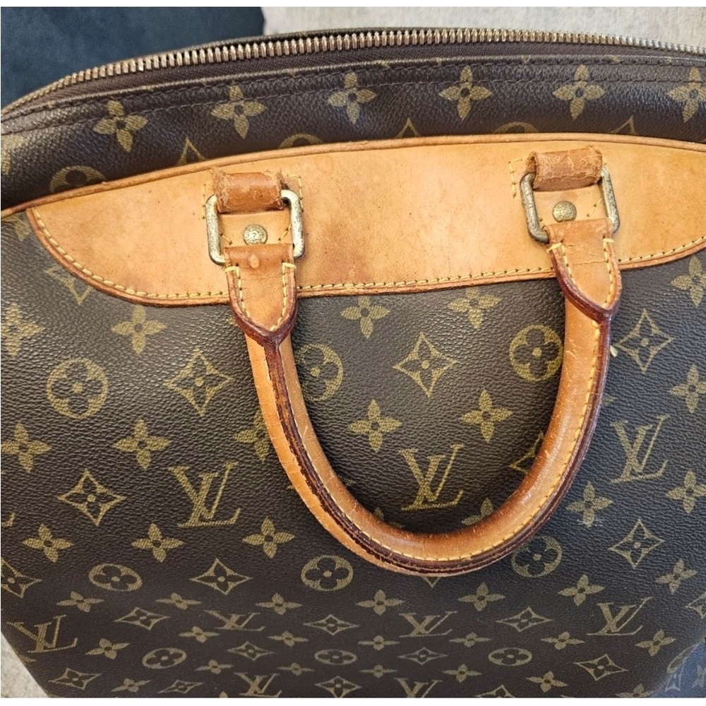 LOUIS VUITTON Evasion Vintage Leather Travel Bag Large Handbag Monogram VTG RARE - Picture 8 of 14